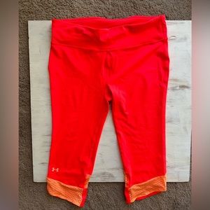 Under Armour Neon orange capris -Size Large